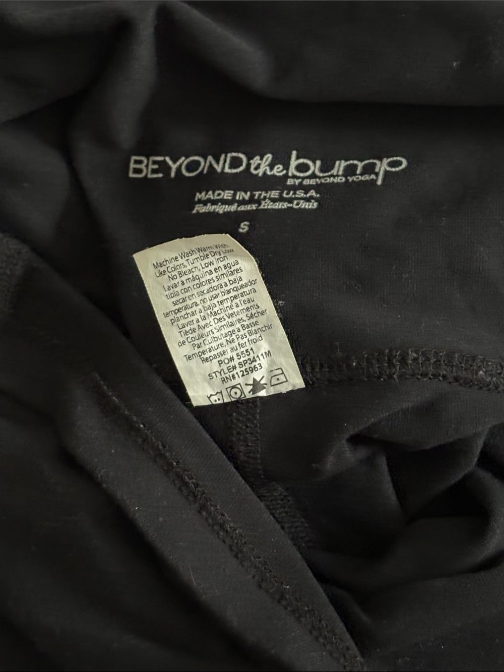 Beyond the bump cropped Black Leggings - Small - Picture 2 of 2